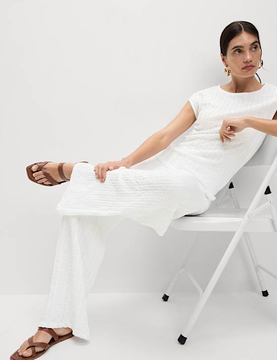 Short Sleeve Textured Top