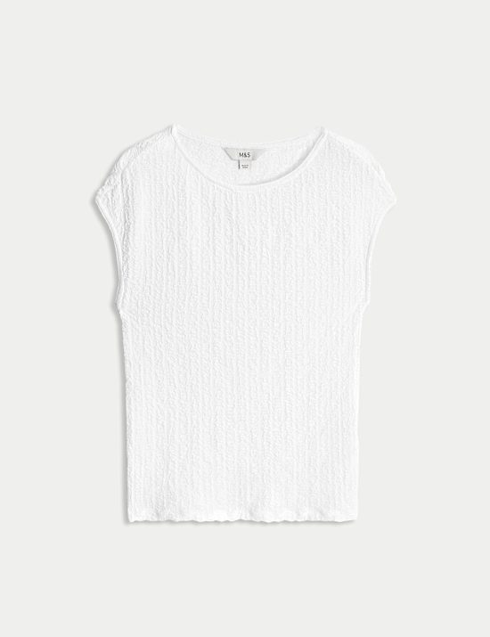 Short Sleeve Textured Top