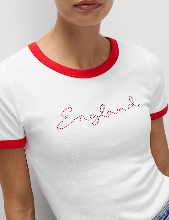 Pure Cotton England Slim Fit Ringer Tee