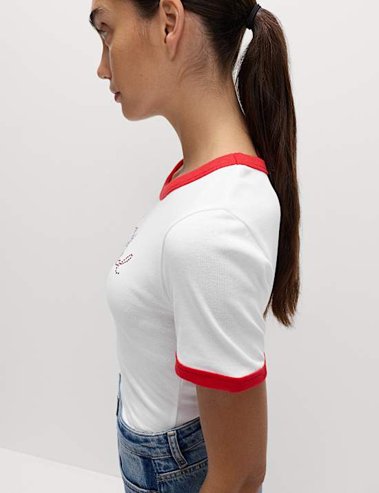 Pure Cotton England Slim Fit Ringer Tee