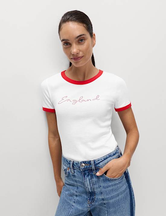 Pure Cotton England Slim Fit Ringer Tee