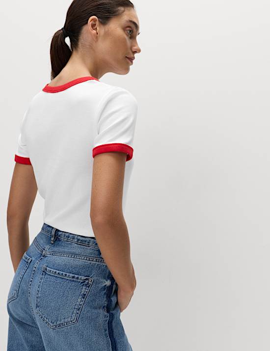 Pure Cotton England Slim Fit Ringer Tee