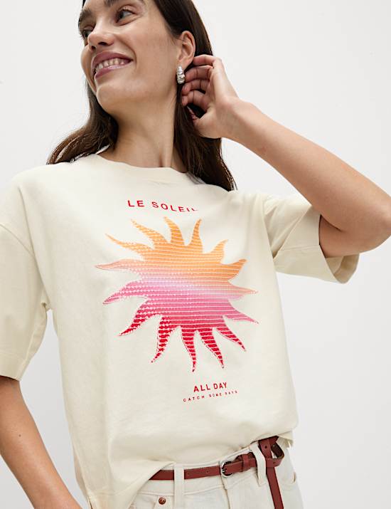 Pure Cotton Embellished T-Shirt