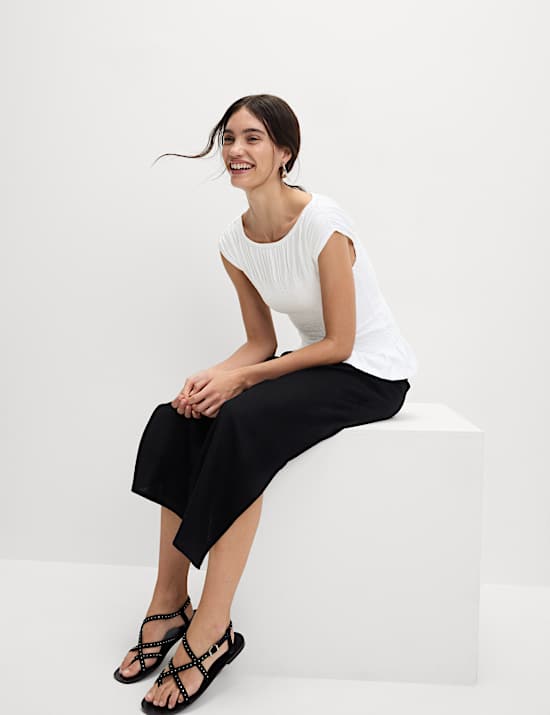 Top z čisté bavlny s řasením