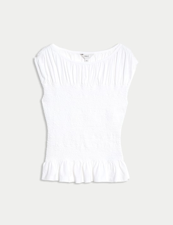 Top z čisté bavlny s řasením