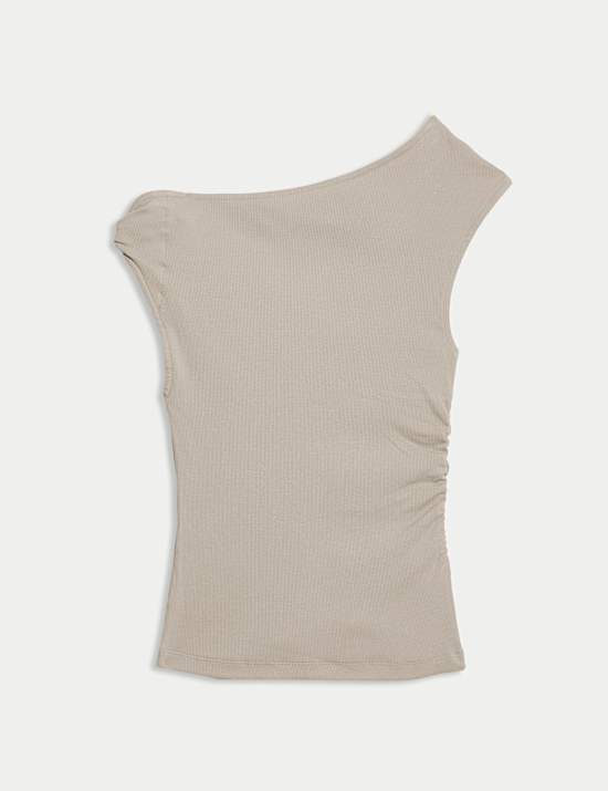 Cotton Rich Asymmetric Neck Vest