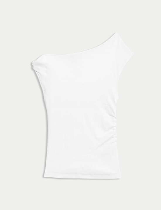 Cotton Rich Asymmetric Neck Vest