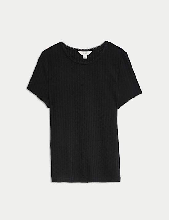 Textured Pointelle T-Shirt