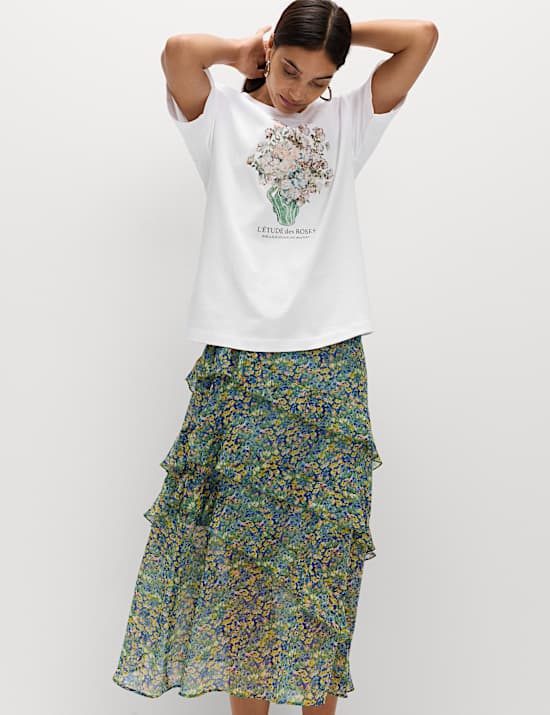 Oversized tričko s grafikou z čist&eacute; bavlny