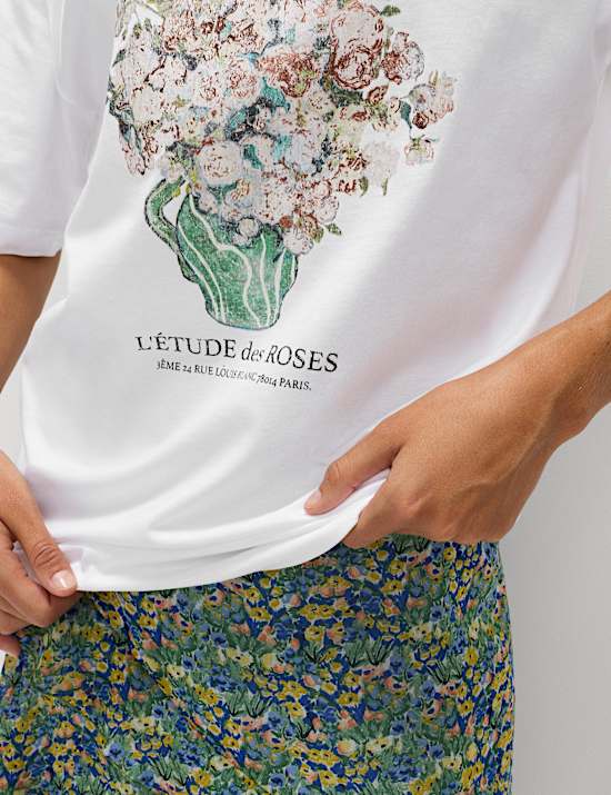 Oversized tričko s grafikou z čist&eacute; bavlny