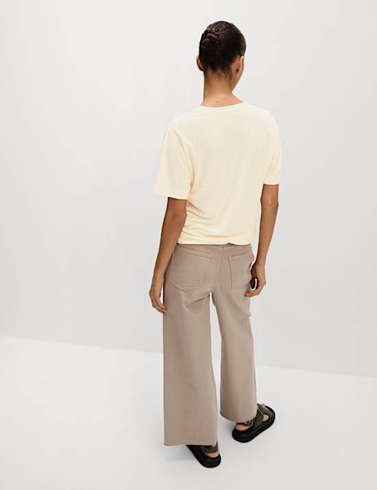 Linen Rich Embroidered T-Shirt