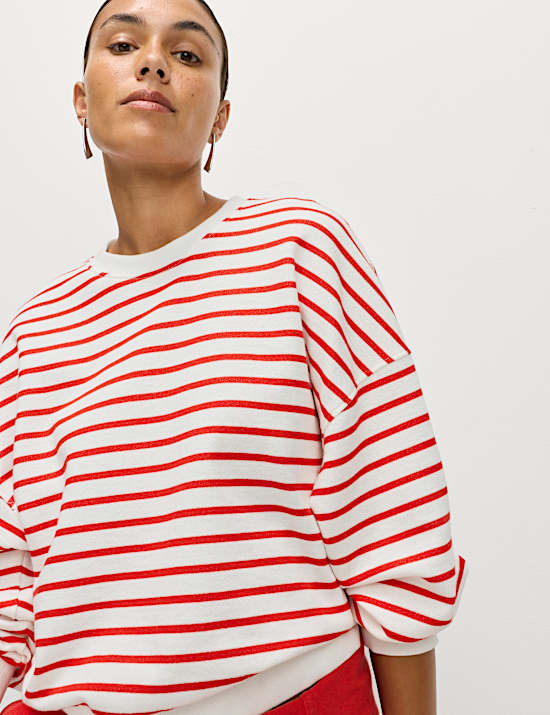 Pure Cotton Striped Sweatshirt