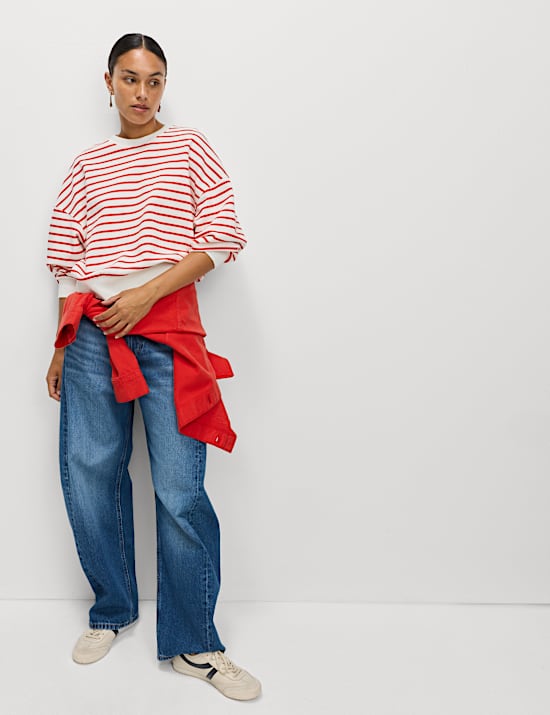 Pure Cotton Striped Sweatshirt