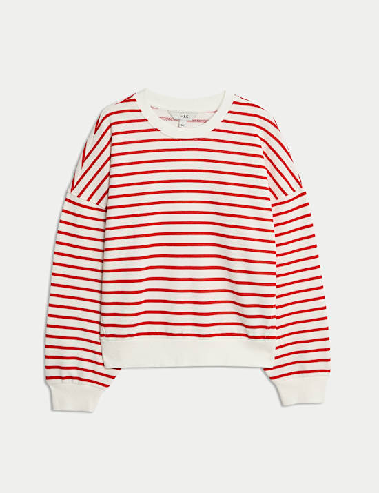 Pure Cotton Striped Sweatshirt