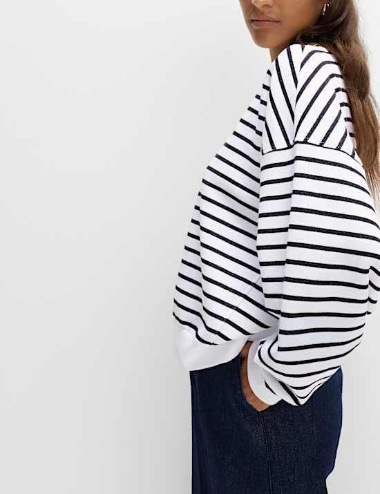 Pure Cotton Striped Sweatshirt