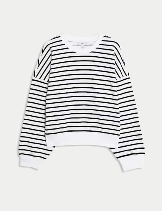 Pure Cotton Striped Sweatshirt