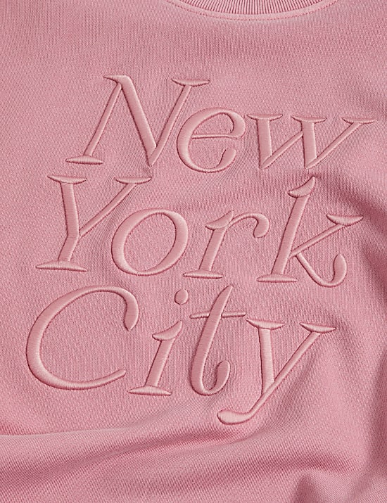 Pure Cotton Slogan Sweatshirt
