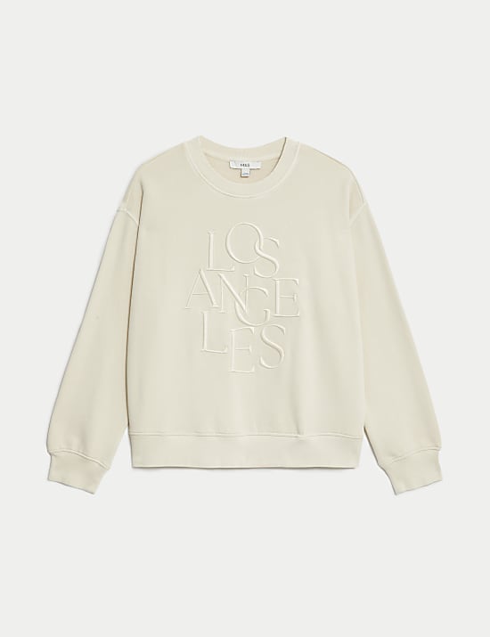 Pure Cotton Slogan Sweatshirt