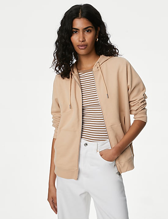 Pure Cotton Zip Up Hoodie