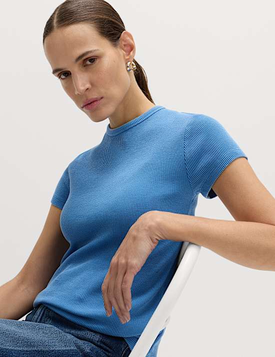 Pure Cotton Waffle T-Shirt