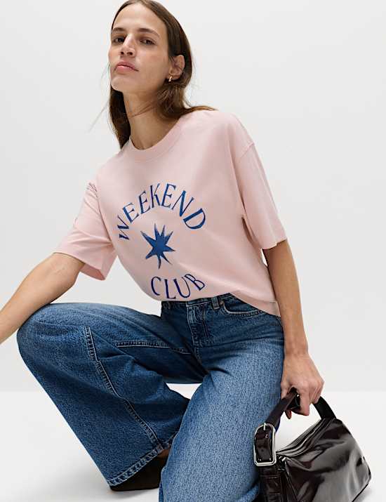 Cotton Rich Graphic Oversized T-Shirt