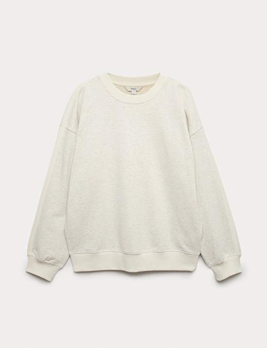 Pure Cotton Slogan Side Striped Sweatshirt