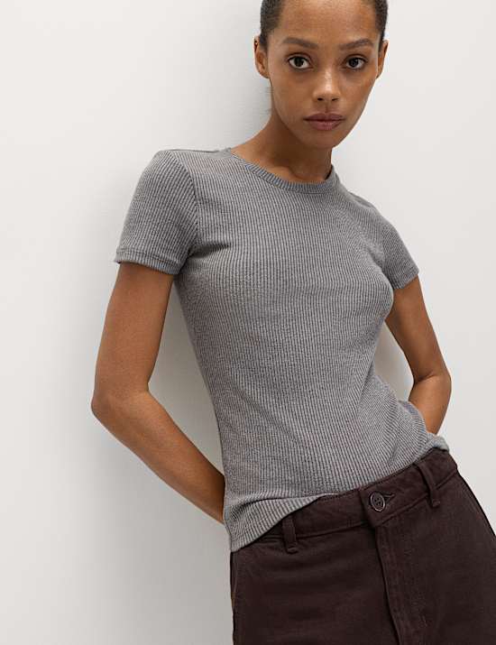 Short Sleeve Ribbed T-Shirt