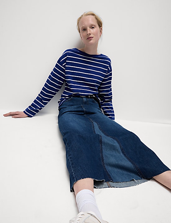 Bavlněn&yacute; pruhovan&yacute; top z čist&eacute; bavlny