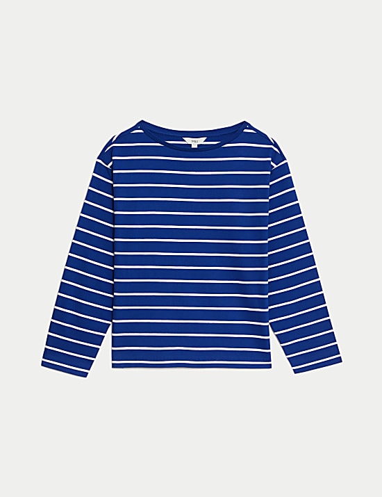 Bavlněn&yacute; pruhovan&yacute; top z čist&eacute; bavlny