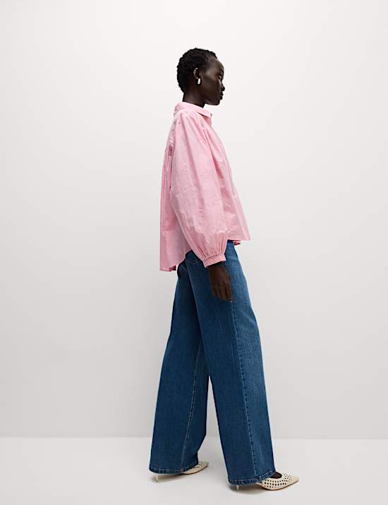 Besticktes Westernhemd aus reiner Baumwolle