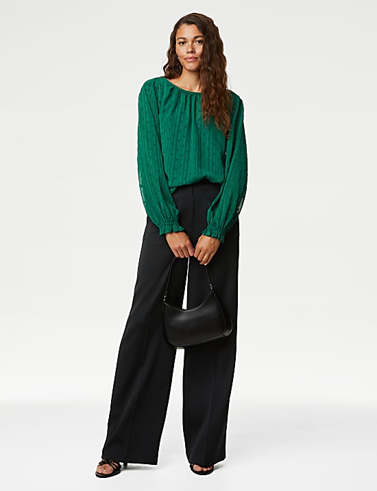 Blouse en mousseline &agrave; pois