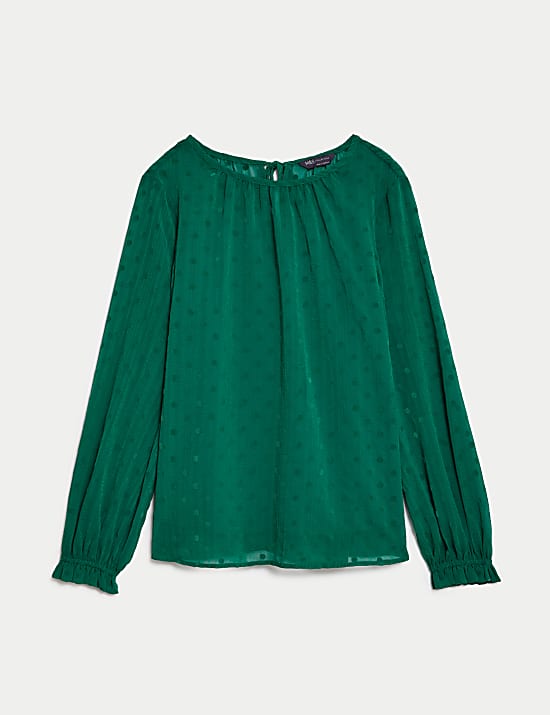 Blouse en mousseline &agrave; pois