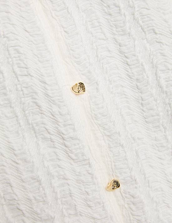 Textured Button Through Waistcoat Top