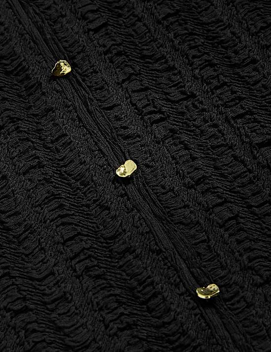 Textured Button Through Waistcoat Top