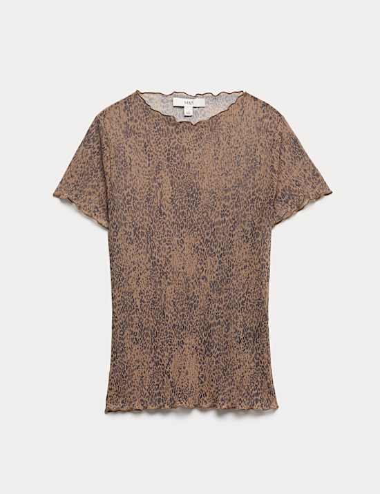 Mesh Printed Short Sleeve T-Shirt