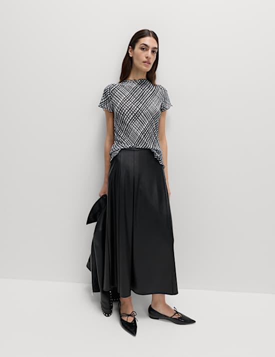 T-shirt met korte mouwen met gaasstof