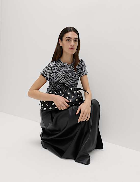 T-shirt met korte mouwen met gaasstof