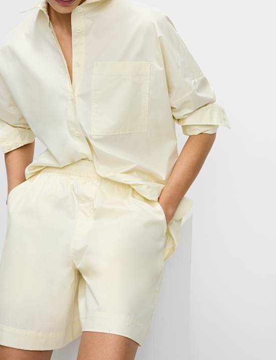 Oversized πουκάμισο με γιακά και κουμπιά σε όλο το μήκος από 100% βαμβάκι