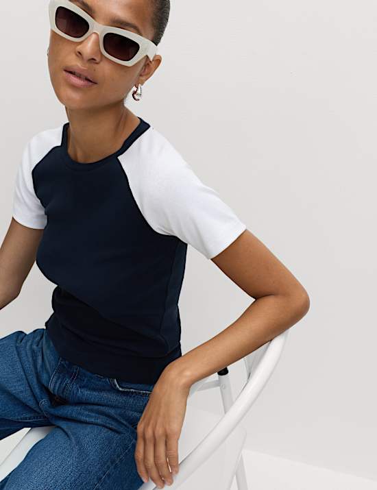 Pure Cotton Raglan Sleeve T-Shirt