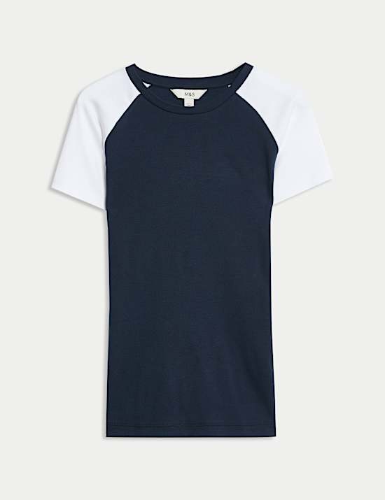 Pure Cotton Raglan Sleeve T-Shirt
