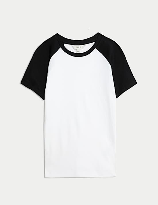 T-Shirt aus reiner Baumwolle mit Raglanärmeln