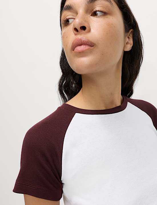 Pure Cotton Raglan Sleeve T-Shirt
