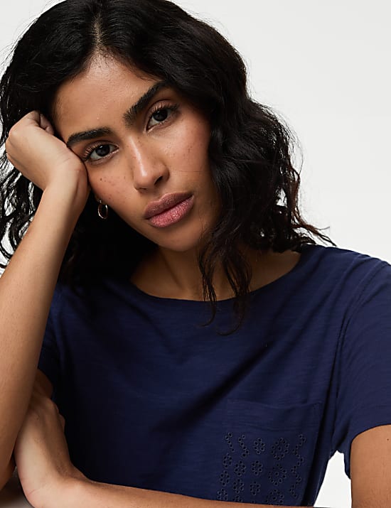 Embroidered Pure Cotton T-Shirt