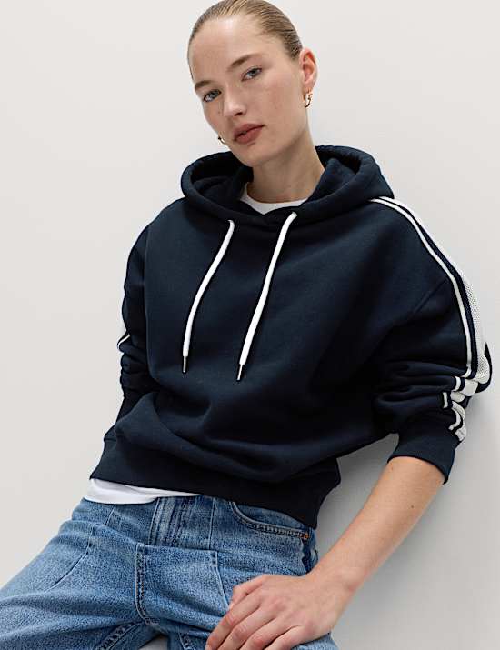 Pure Cotton Side Stripe Hoodie
