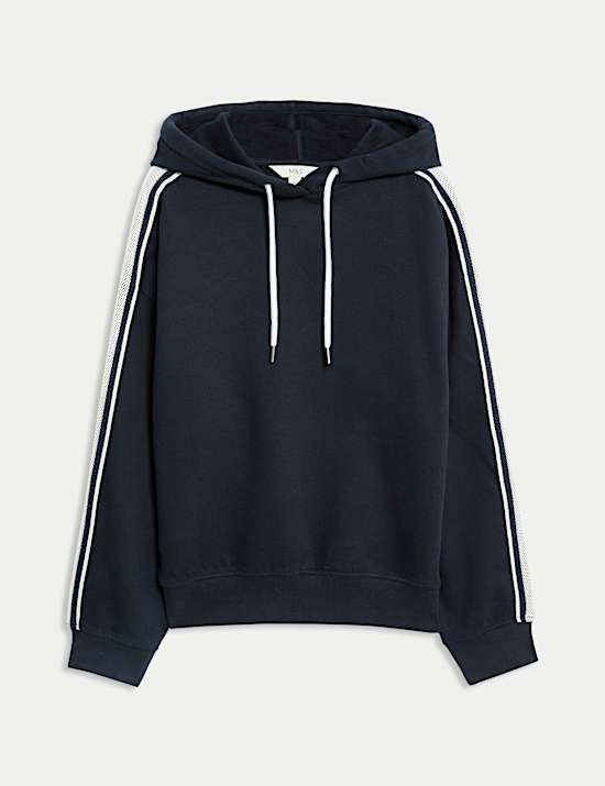 Pure Cotton Side Stripe Hoodie