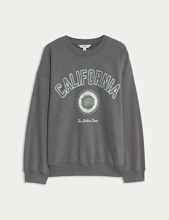 Φούτερ με σλόγκαν «California» με υψηλή περιεκτικότητα σε βαμβάκι