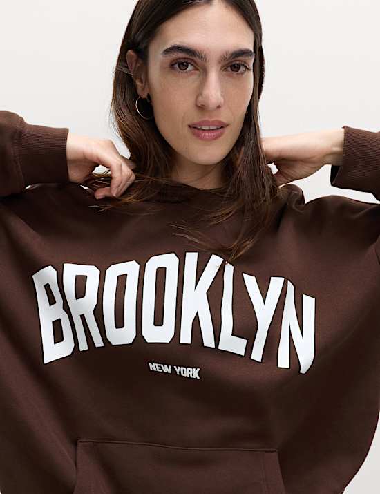 Cotton Rich Slogan Hoodie