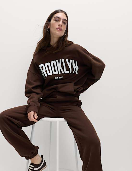 Cotton Rich Slogan Hoodie