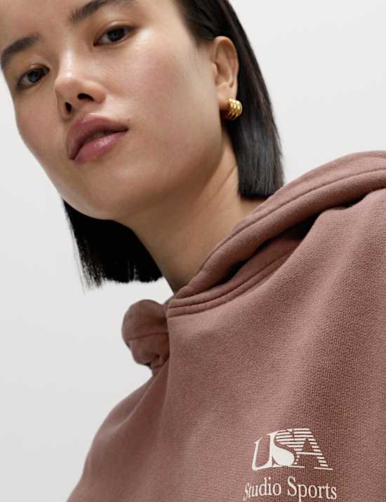 Sweat 100 % coton à capuche et motif graphique