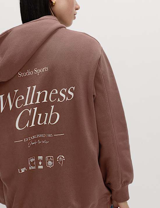 Sweat 100 % coton à capuche et motif graphique